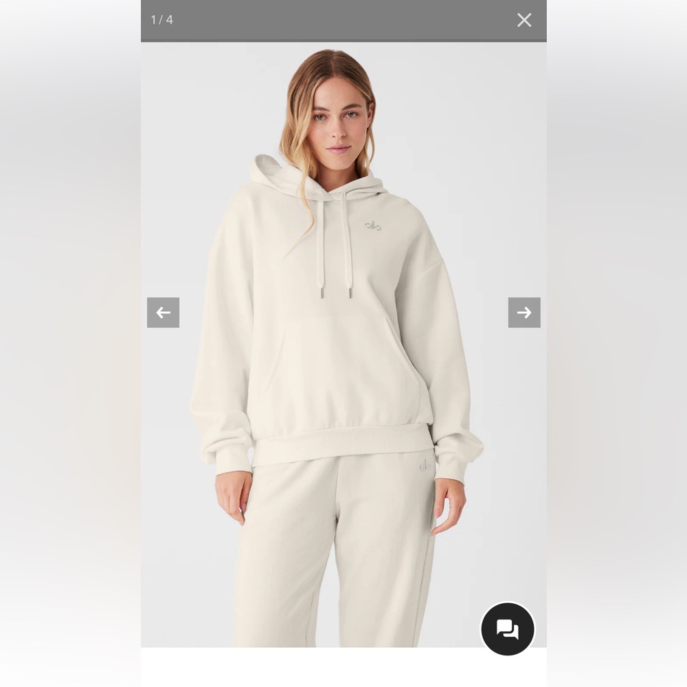 Alo Accolade Hoodie and Sweatpants - SMALL.  Color: bone